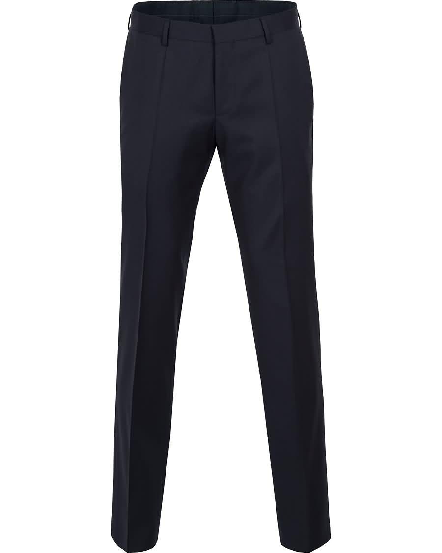 boss gibson regular fit wool trousers dark blue Godt Salg 1pcce